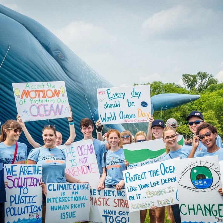 World Ocean Day Youth Advisory Council members collaborating on marine conservation initiatives