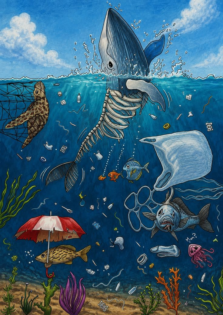 Student artwork submission highlighting marine conservation and ocean protection