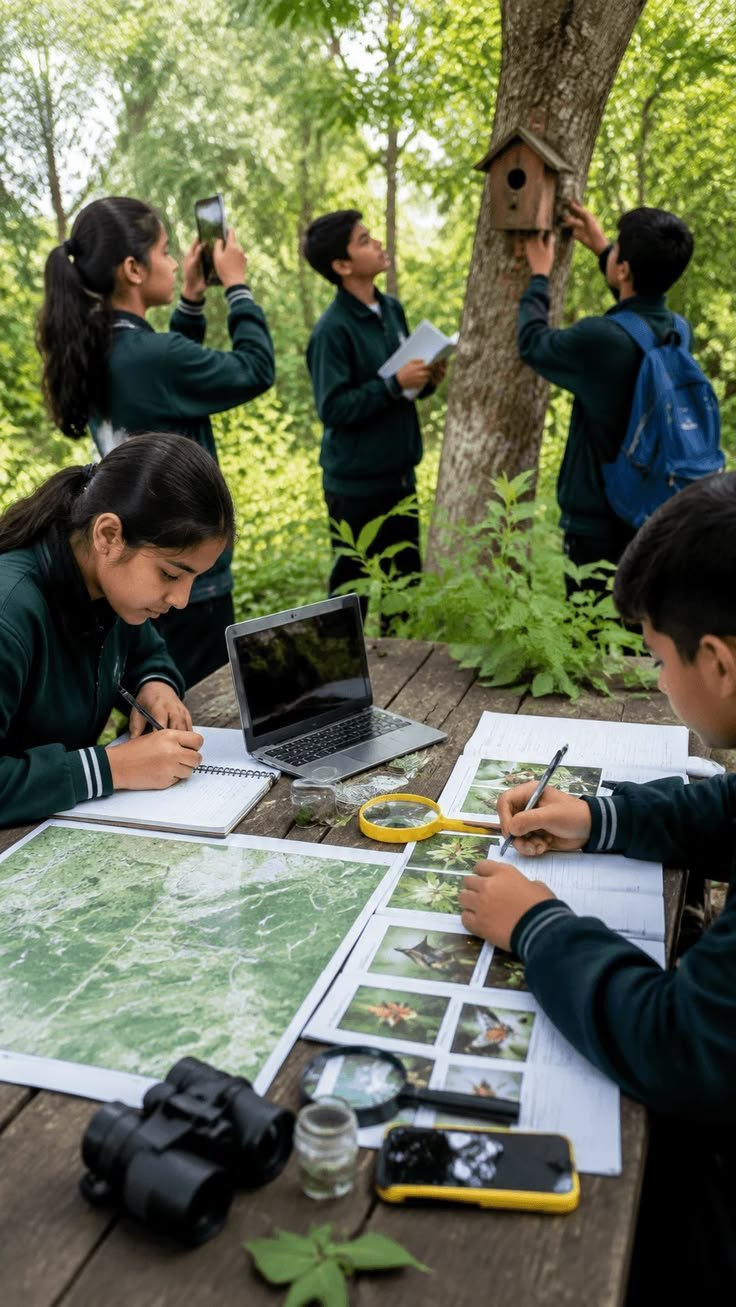 Youth participating in a hands-on community environmental conservation activity for a UN Challenge Badge