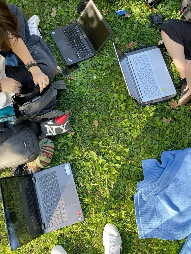 High school students collaborating virtually on a STEM and sustainability exchange project