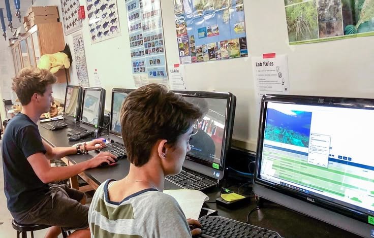 High school students participating in a virtual youth ocean conservation summit planning session