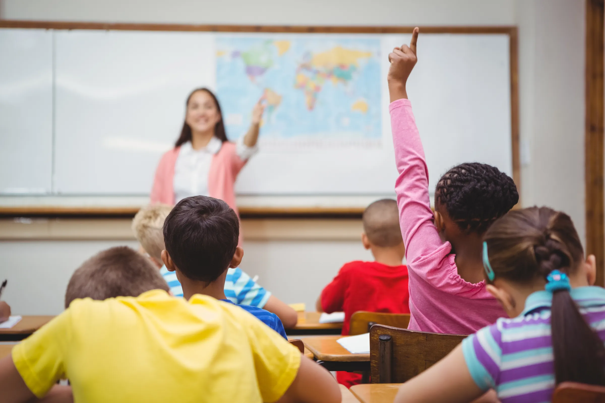 Teacher guiding an environmental science activity